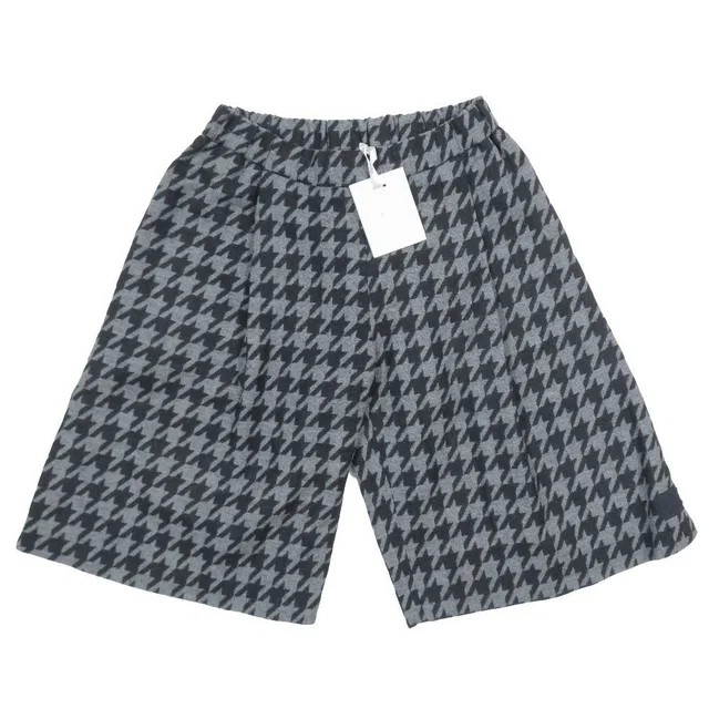 Dior Kids Children's Wide Wool Shorts Houndstooth Black Gray 12 in Black Wool from The Reluxe