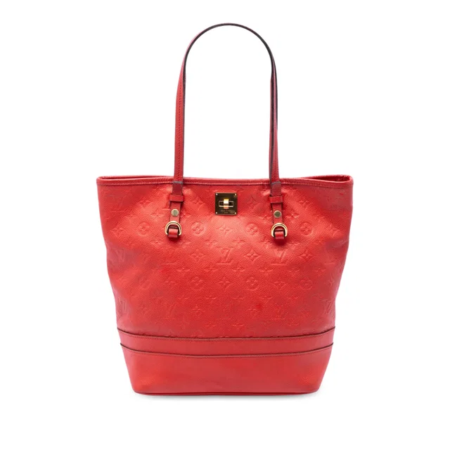 Red Louis Vuitton Monogram Empreinte Citadine PM Tote Bag in Red Leather from Designer Revival