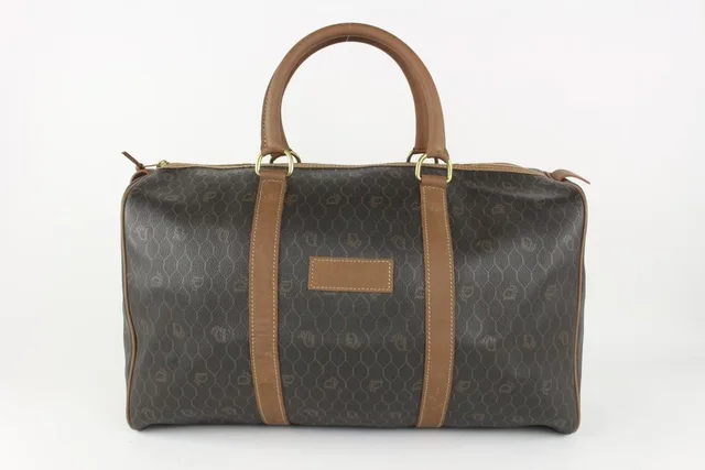 Dior Black x Brown Monogram Trotter Honeycomb Boston Duffle Bag in Black Canvas from Bagriculture