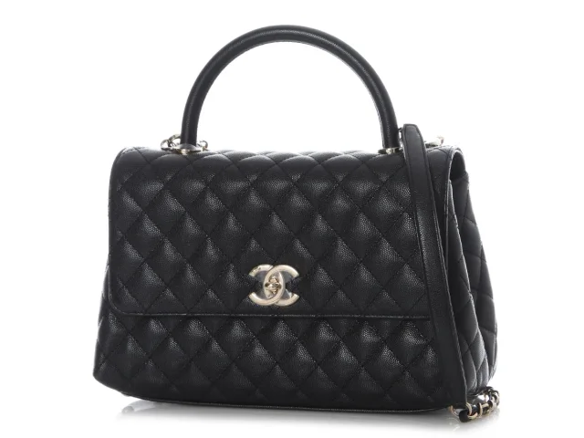 Chanel Small Black Quilted Caviar Coco Handle in Black Caviar leather from Ann's Fabulous Finds, photo 3 of 10