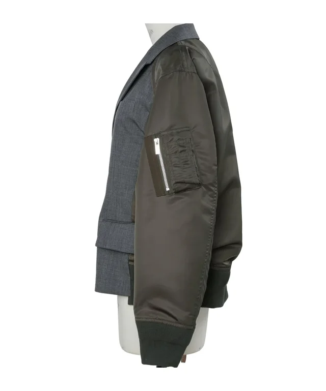 Sacai SUITING X NYLON TWILL JACKET, photo 3 of 4 from SENSER