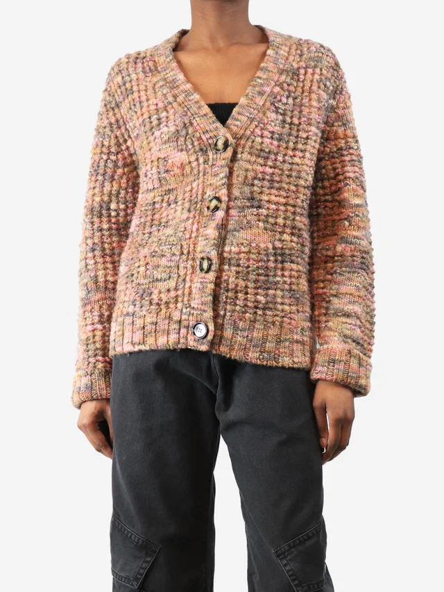 Acne Studios Pink Keatrice speckled-knit cardigan - size XS in Pink Wool from Sign of the Times