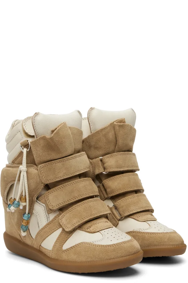 Isabel Marant Beige & Gray Bekett Sneakers, photo 4 of 5 from SSENSE