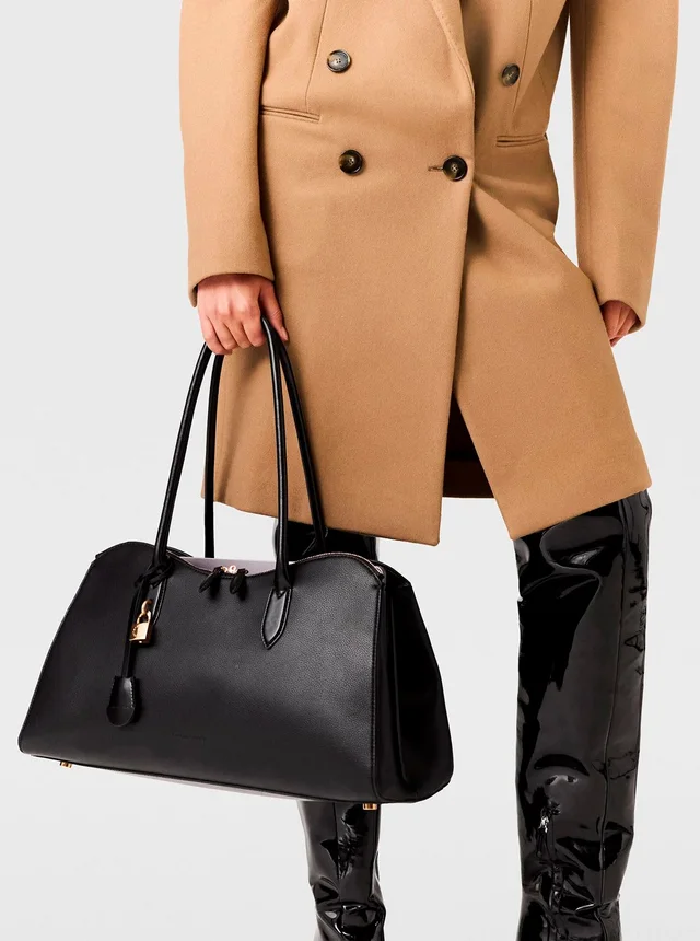 Stella mccartney Shoulder Bag 'Ryder' with Two Top Handles and Lock Detail on the Front in Black Ecoleather for Women in Black 70% True Hemp 30% Lyocell, photo 11 of 11 from Gaudenzi Boutique