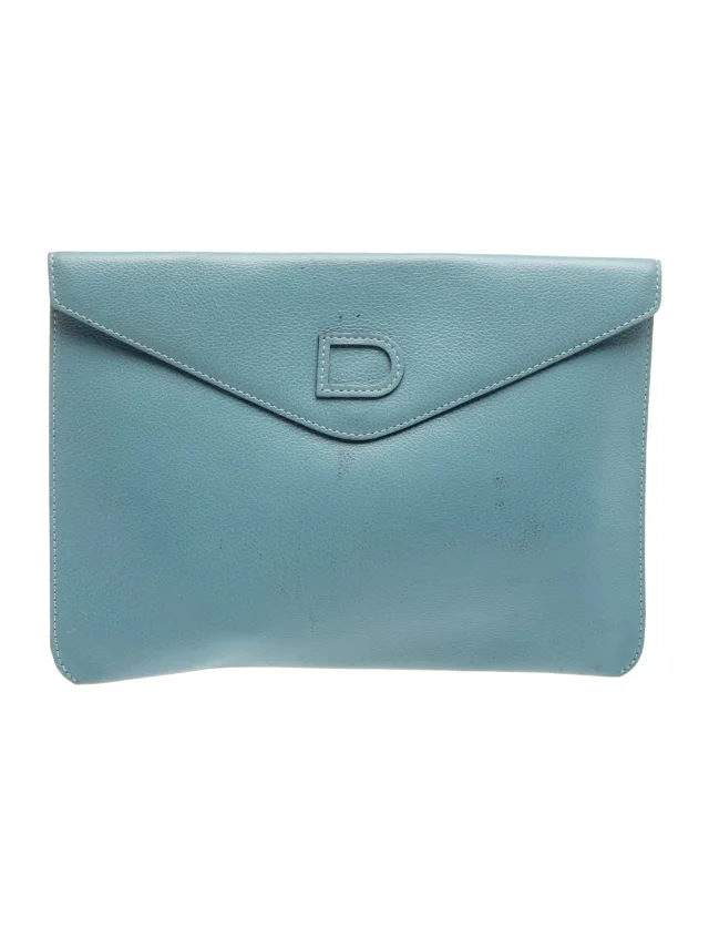 Delvaux Leather Envelope in blue Leather from The RealReal