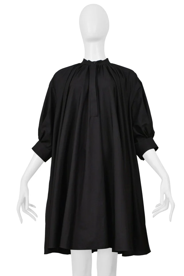 Alexander McQueen Black Cotton Shirt Dress 2021 in Black from Resurrection Vintage