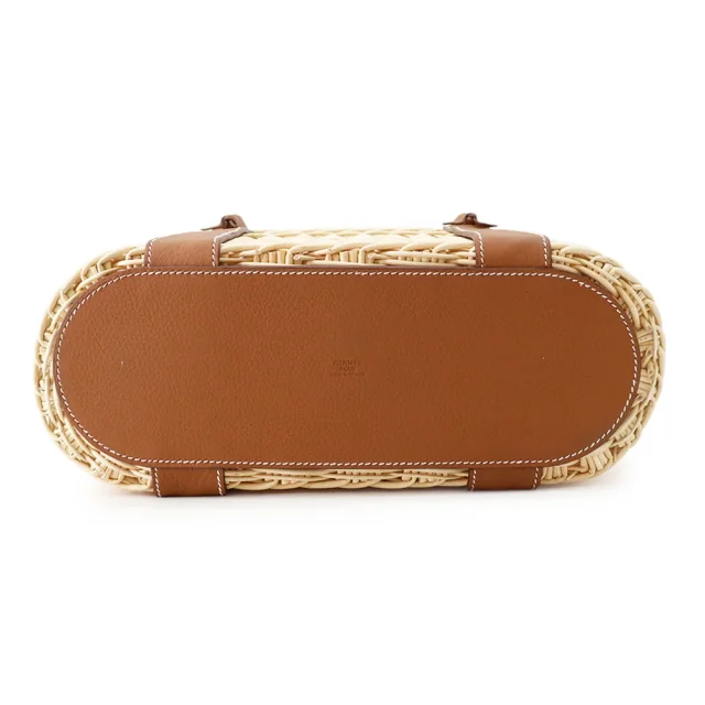 Hermès Bottlebasket Park Gold Willow wood, Taurillon, squirrel in Gold from GALLERY RARE, photo 3 of 12