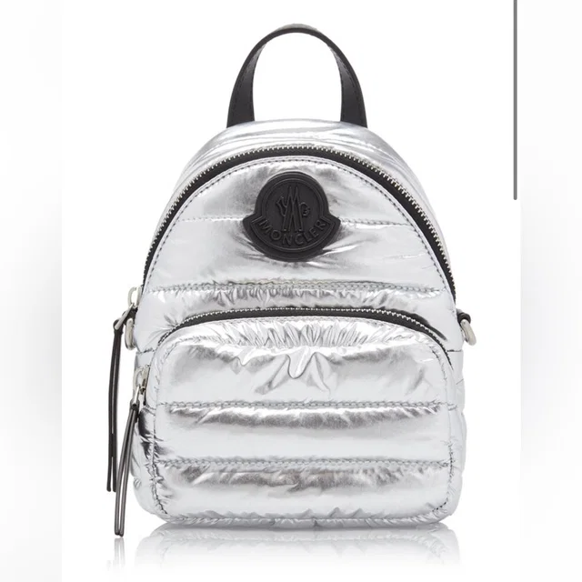 Moncler Metallic Silver Quilted Mini Backpack in silver|gray Leather from Poshmark
