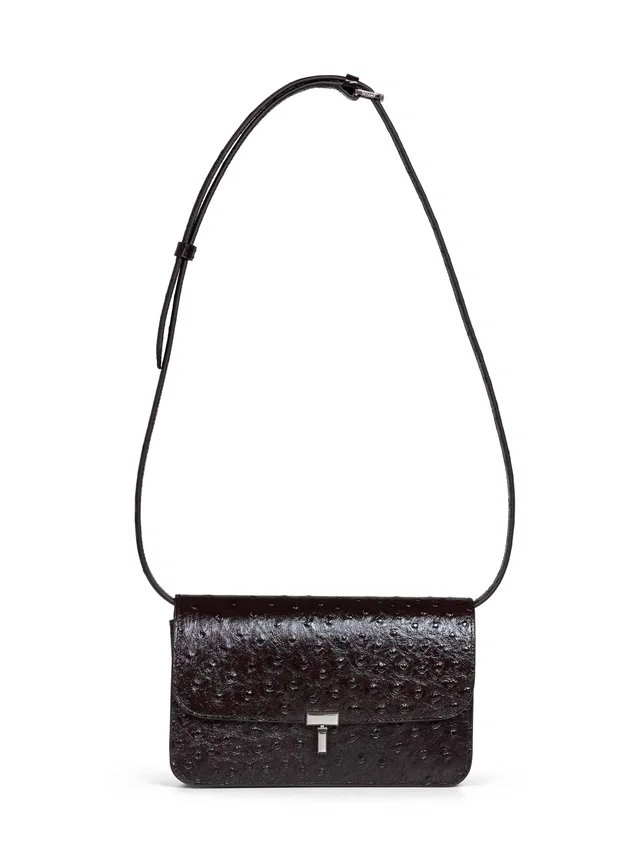 TOTEME T-Lock Crossbody Bag — Burgundy Cow Leather in Burgundy Leather from HEWI