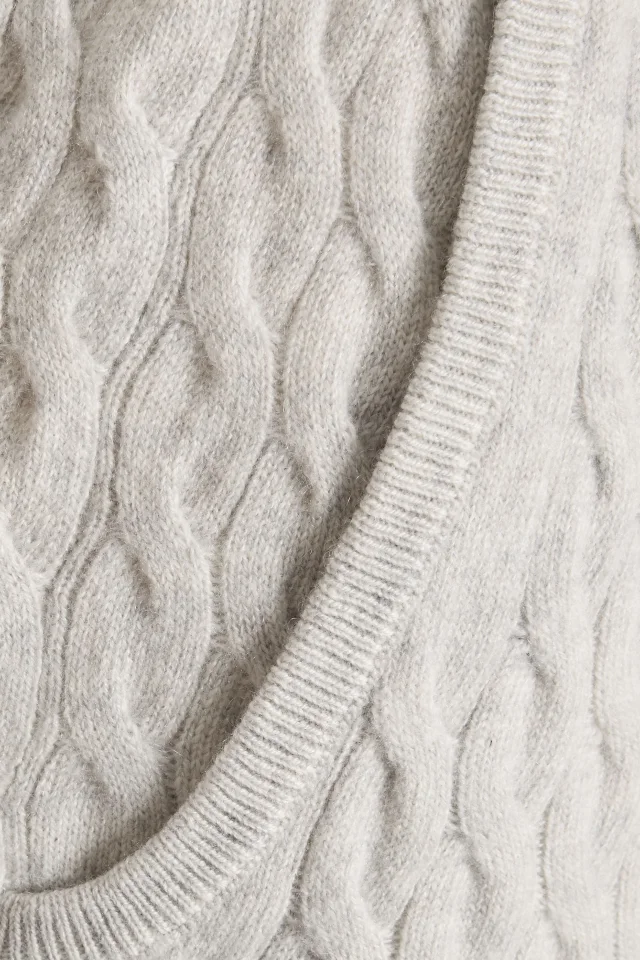 Brunello Cucinelli Cable-Knit Cashmere Track Pants in Stone, photo 4 of 4 from THE OUTNET
