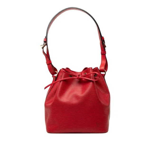 Red Louis Vuitton Epi Petit Noe Bucket Bag in Red Leather from Designer Revival