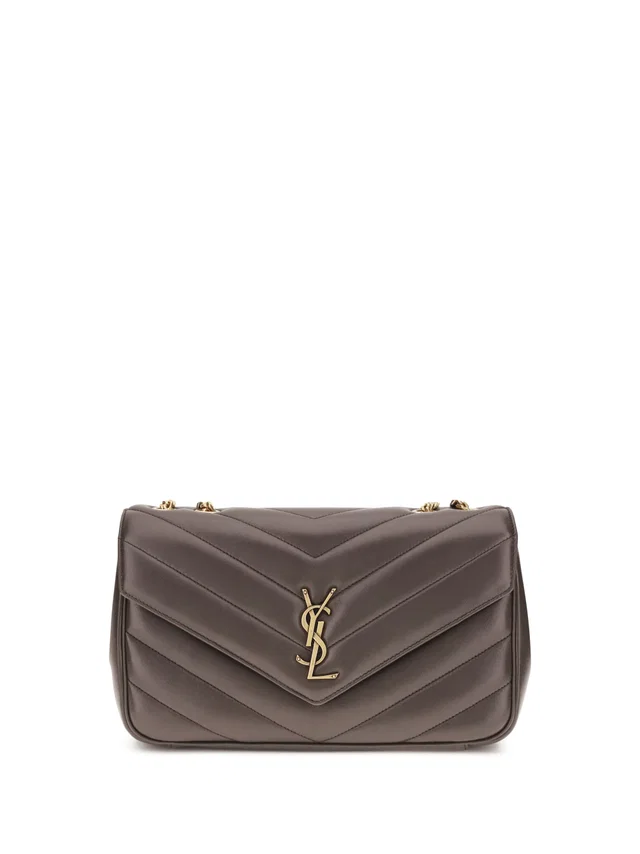 Saint Laurent Loulou Shoulder Bag — Gray Lamb Ovis Aries in Grey Lambskin from HEWI