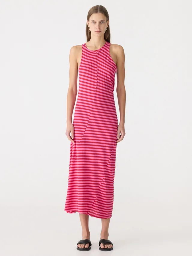 Bassike Stripe Asymmetric Tank Dress from bassike, photo 1 of 1