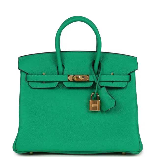 Hermès Birkin 25 Menthe Togo Gold Hardware in Togo leather from Madison Avenue Couture
