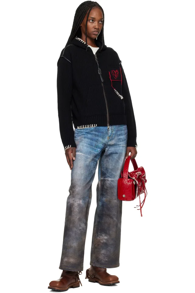 Andersson Bell Black Heart Logo Zip-Up Hoodie, photo 4 of 4 from SSENSE