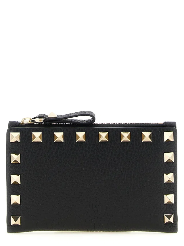 Valentino Garavani Rockstud Card Case — Black Calf Leather Cases in Black Calfskin from HEWI