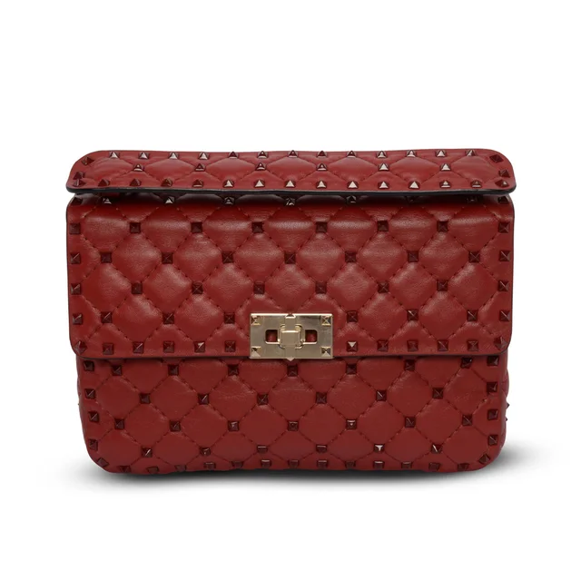 Valentino Garavani Medium Rockstud On Love Bag in Red Calfskin from Blue Spinach