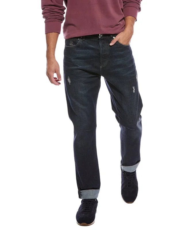 Brunello Cucinelli Medium Wash Leisure Fit Jean, image 1 of 1 from Gilt