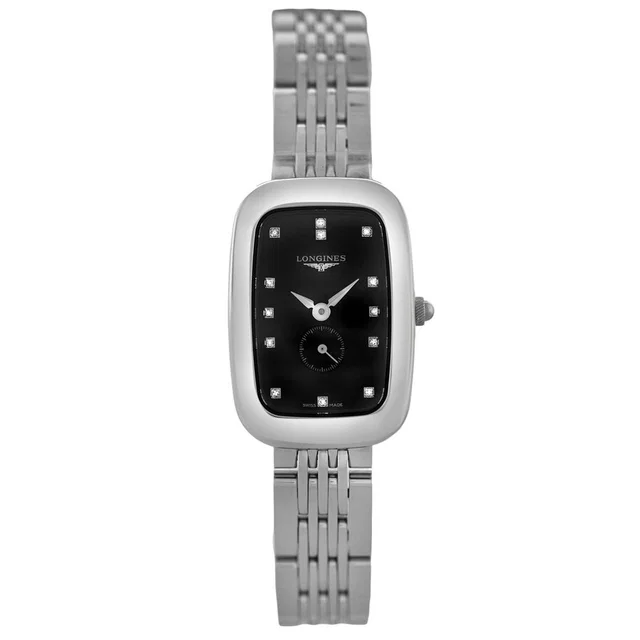 Longines Equestrian Diamond Black Dial Ladies Watch L6.141.4.57.6 in silver|black|gray from Jomashop.com