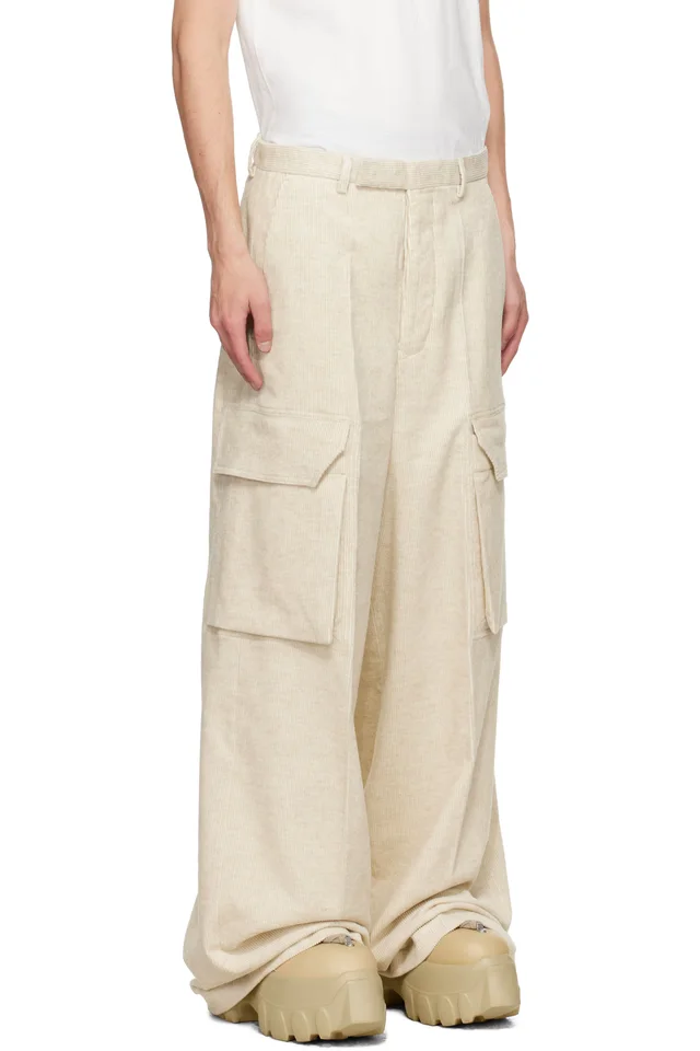 Rick Owens Off-White Concordians Firbanks Cargo Pants, photo 2 of 4 from SSENSE