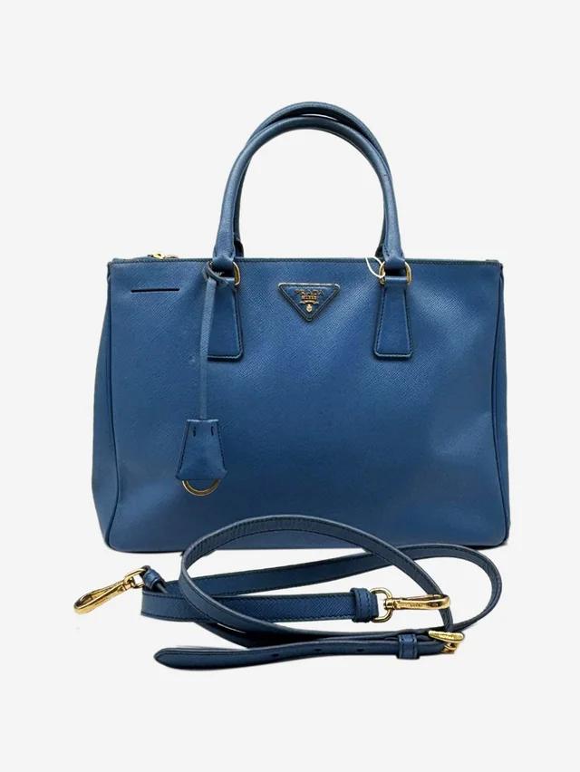Prada Blue Saffiano leather Galleria 2way bag in Blue Saffiano leather from Sign of the Times