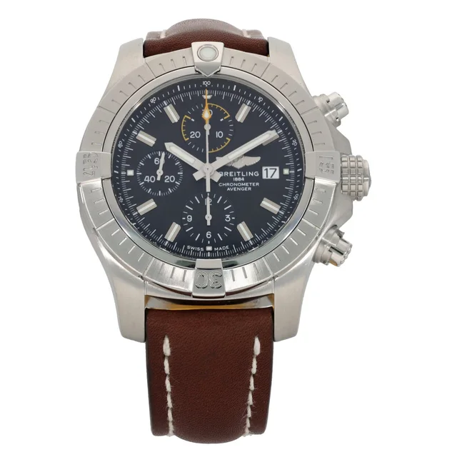 Breitling Avenger A13317 45mm Stainless Steel Watch in Leather from H&T
