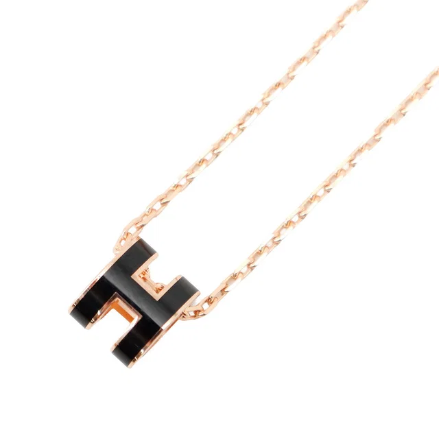 Hermès Pop Ash Necklace Size Mini Black Gold Plated Lacquer in Black from GALLERY RARE