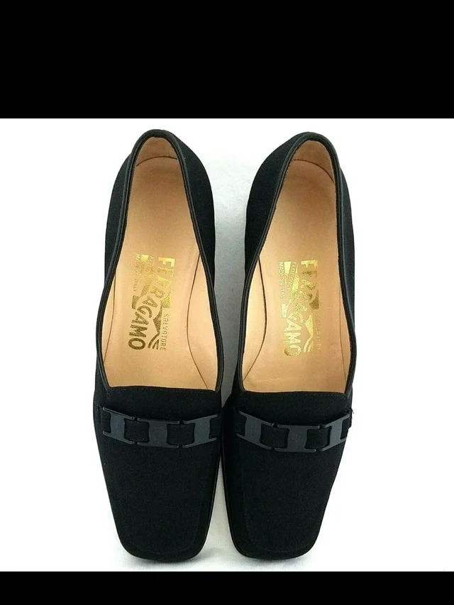 Ferragamo Suede Square-Toe Loafers in black Suede from Poshmark