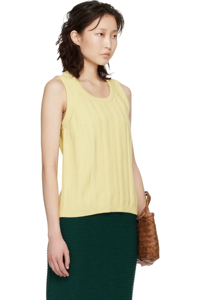 B.B. Wallace Yellow Baldesari Tank Top, photo 2 of 4 from SSENSE