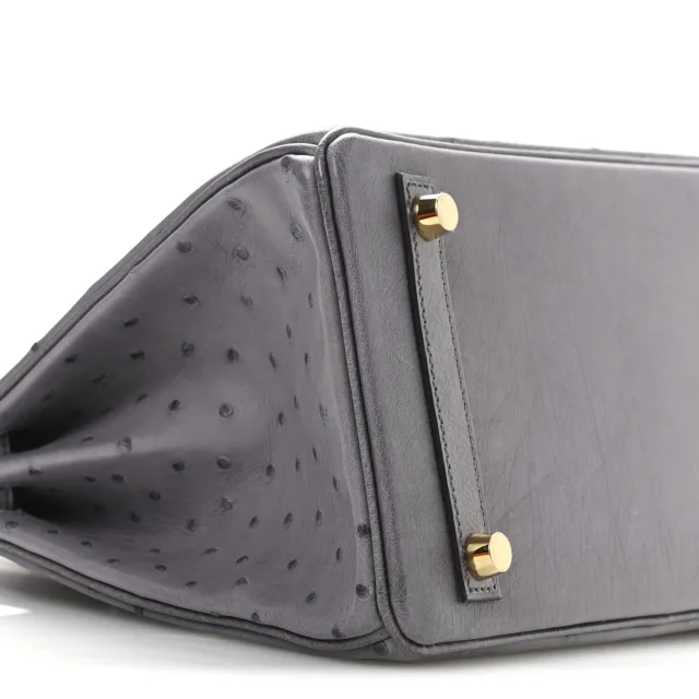 Hermès Birkin 25 Gris Agate in Grey Ostrich from FASHIONPHILE, photo 9 of 11