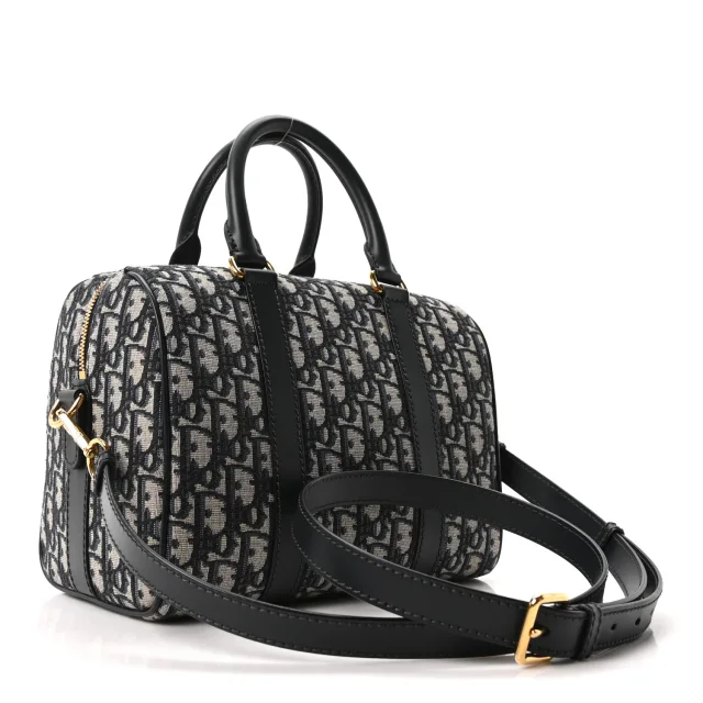 Dior Oblique Groove 25 Bag Blue in Blue Coated canvas from FASHIONPHILE, photo 3 of 10