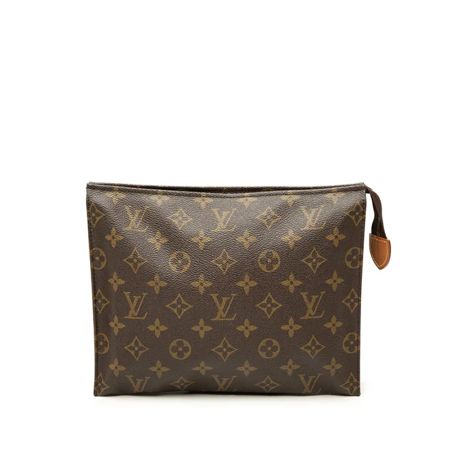 Brown Louis Vuitton Monogram Toiletry Pouch 26 Clutch Bag in Brown Coated canvas from Designer Revival