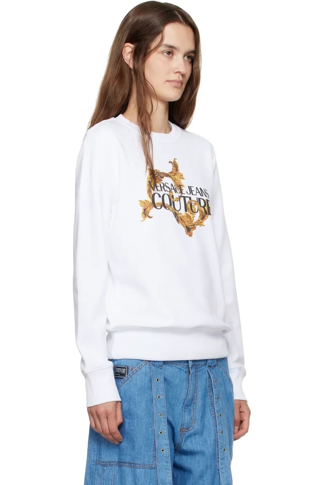 Versace Jeans Couture White Screen-Printed Sweatshirt, photo 2 of 3 from SSENSE