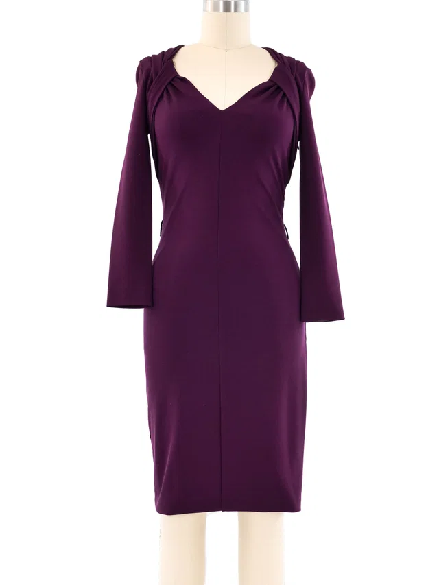 Gucci Plum Knit Bodycon Dress from Arcade Vintage