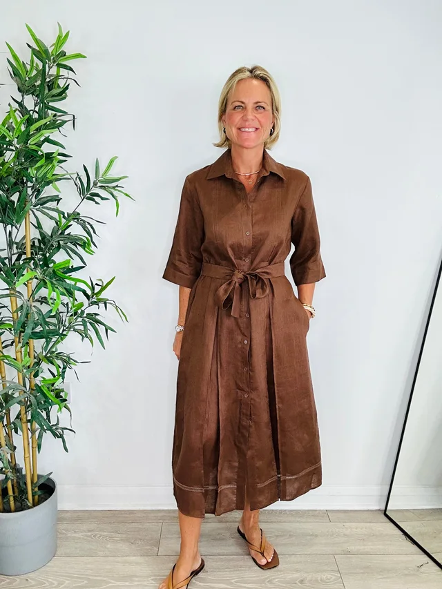 Max Mara Linen Shirt Dress - Size 10 from Edit Second Hand