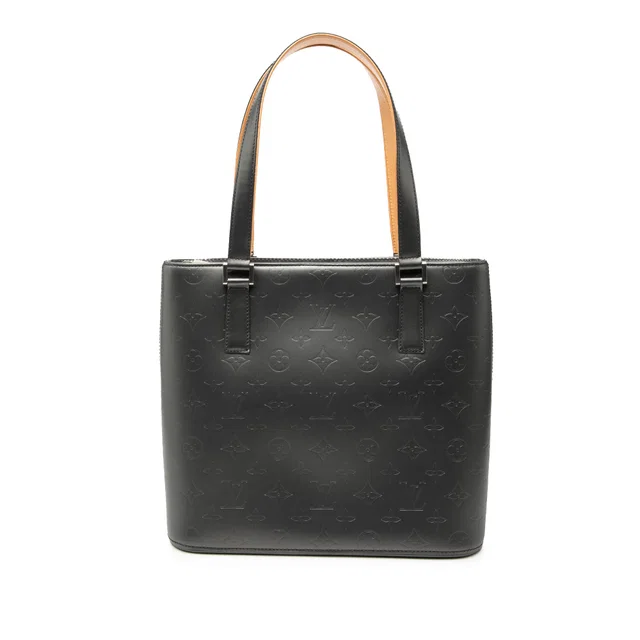 Gray Louis Vuitton Monogram Mat Stockton Tote Bag in Grey Leather from Designer Revival