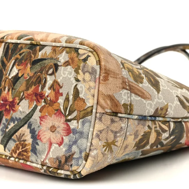 Gucci GG Supreme Monogram Water Flora Web Small Ophidia Tote Beige White Multicolor in White Coated canvas from FASHIONPHILE, photo 11 of 11