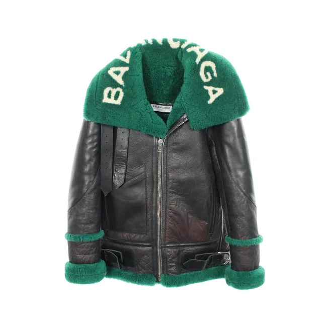 Balenciaga Leather Mouton Jacket in Leather from LuxUness