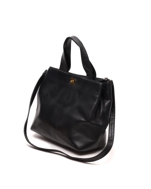 Chanel CC Turnlock Tote Bag in Leather from A Retro Tale, photo 2 of 2