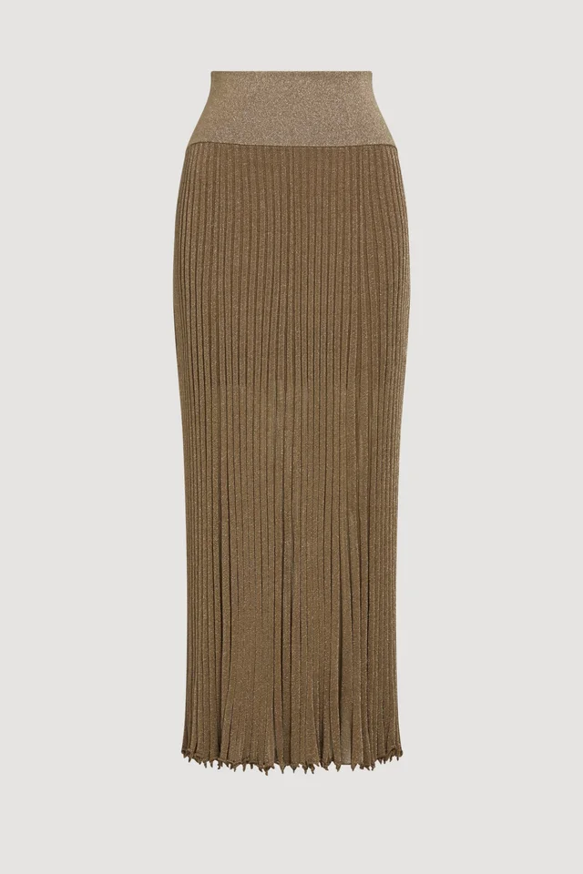 AJE Classique Knit Midi Skirt in Metallic from Aje, photo 1 of 1