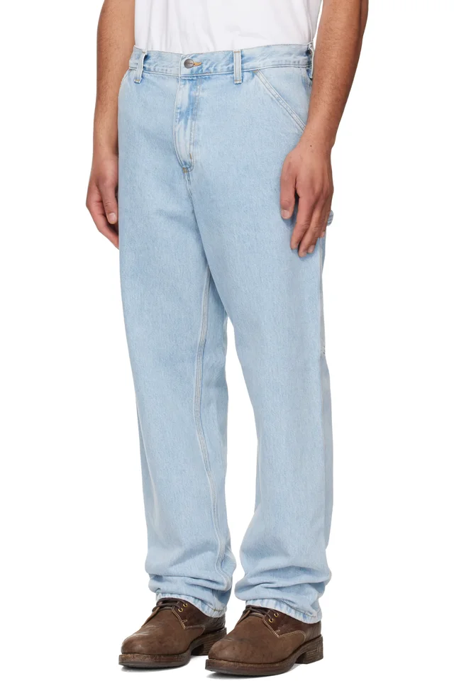 Carhartt Work In Progress Blue Single Knee Jeans, photo 4 of 5 from SSENSE