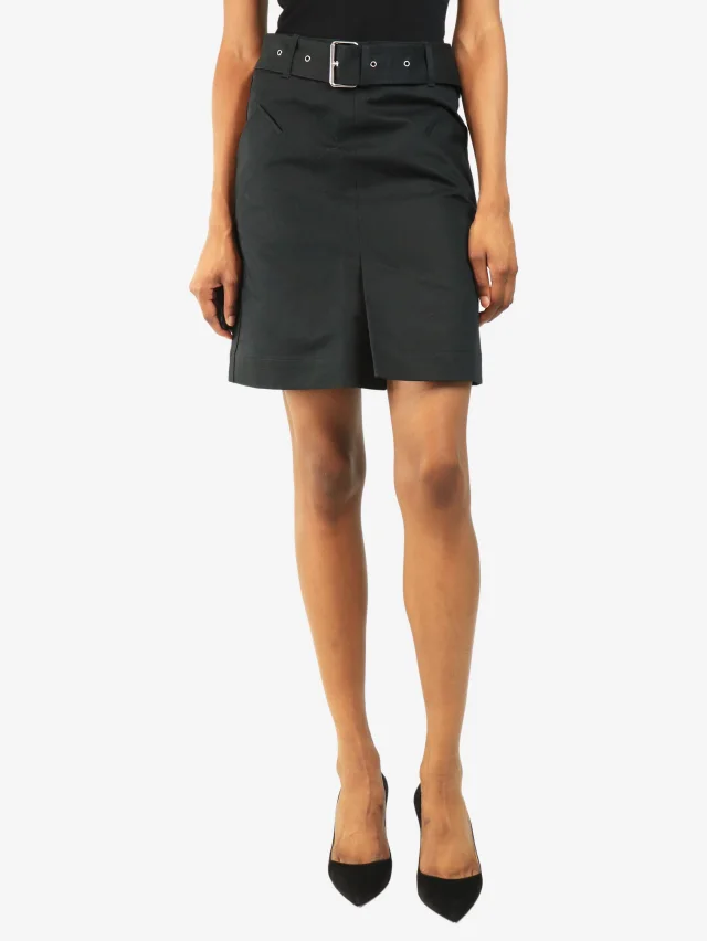 TOTEME Black belted mini skirt - size UK 4 in Black from Sign of the Times