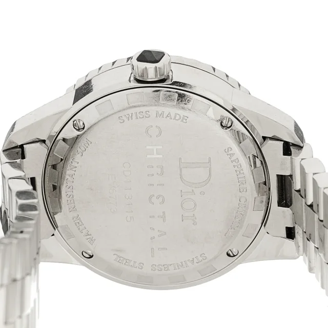 Dior Stainless Steel Diamond Sapphire 33mm Christal Quartz Watch Black in Black from FASHIONPHILE, photo 4 of 4