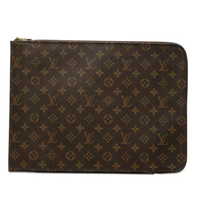Brown Louis Vuitton Monogram Poche Documents Portfolio Business Bag in Brown Coated canvas from Designer Revival