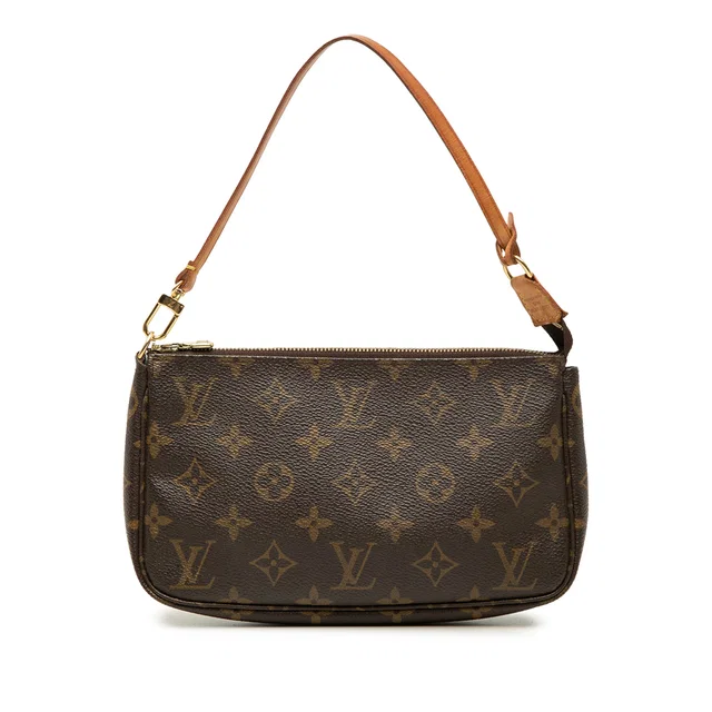 Brown Louis Vuitton Monogram Pochette Accessoires Shoulder Bag in Brown Coated canvas from Designer Revival