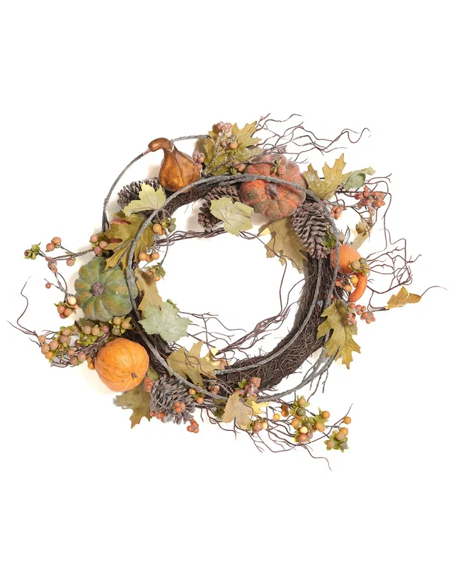 Safavieh Faux 24" Oakleaf With Pumpkins Wreath, image 1 of 1 from Rue La La