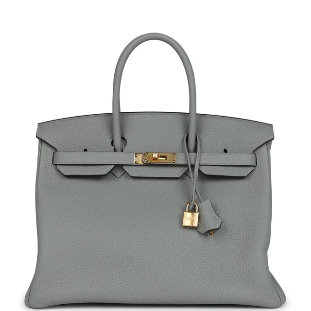 Hermès Birkin 35 Gris Mouette Togo Gold Hardware in Grey Togo leather from Madison Avenue Couture