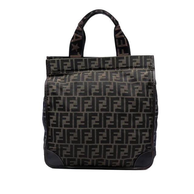 Brown Fendi Zucca Canvas Shopping Tote in Brown Canvas from Designer Revival