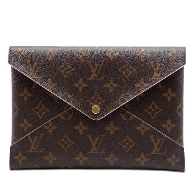 Brown Louis Vuitton Monogram Pochette Kirigami GM Clutch Bag in Brown Coated canvas from Designer Revival