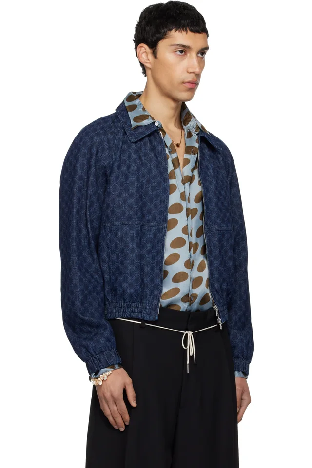 Dries Van Noten Navy Vinnys Denim Jacket, photo 2 of 2 from SSENSE